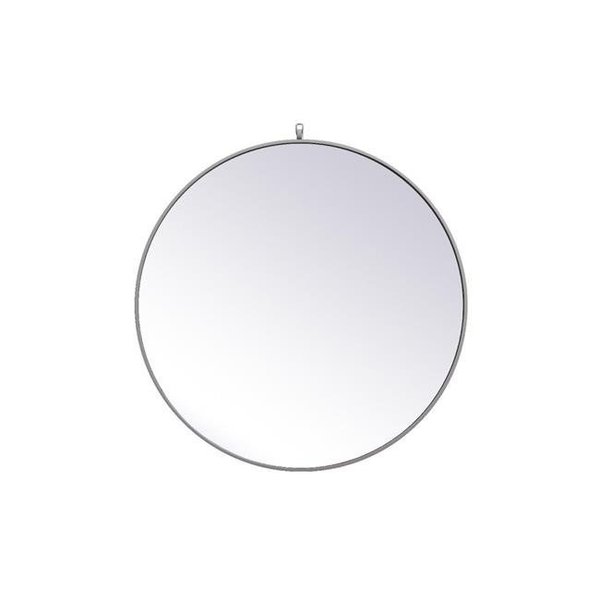 Elegant Decor Elegant Decor MR4061GR 36 in. Metal Frame Round Mirror with Decorative Hook; Grey MR4061GR